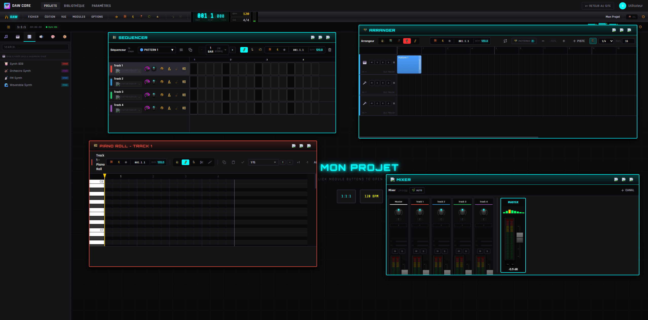 Capture interface DAW-core