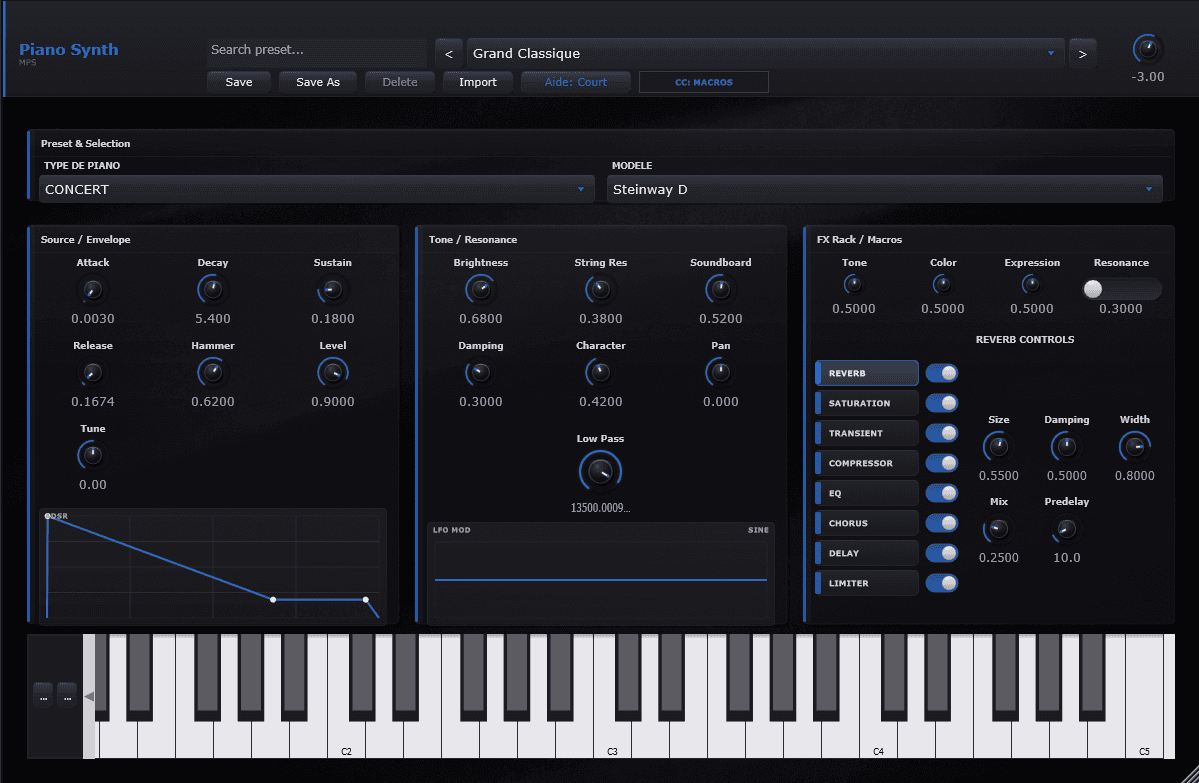 UWdeVST_piano screenshot