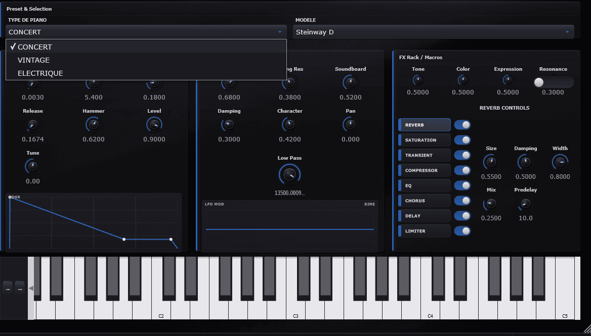 UWdeVST_piano screenshot