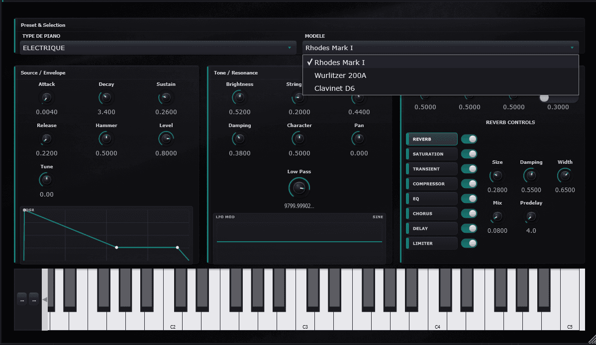 UWdeVST_piano screenshot