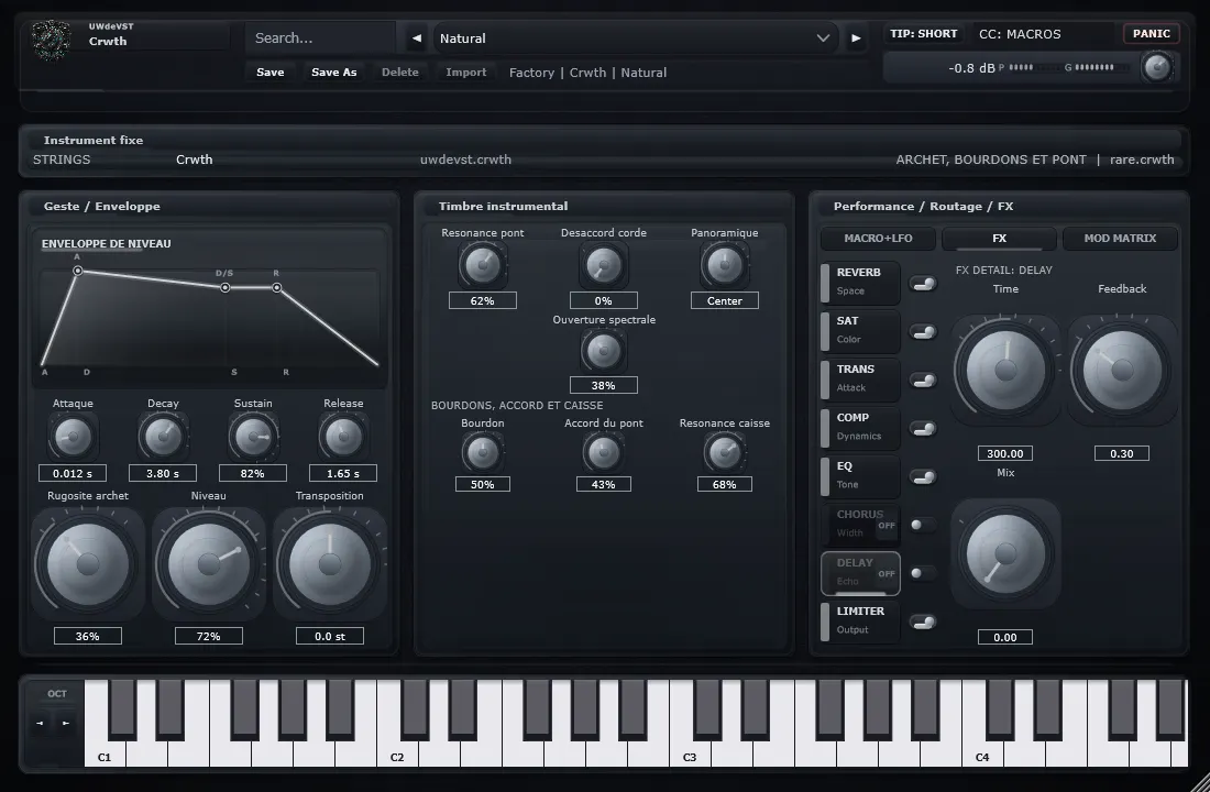 Interface de Crwth dans UWdeVST_Crwth
