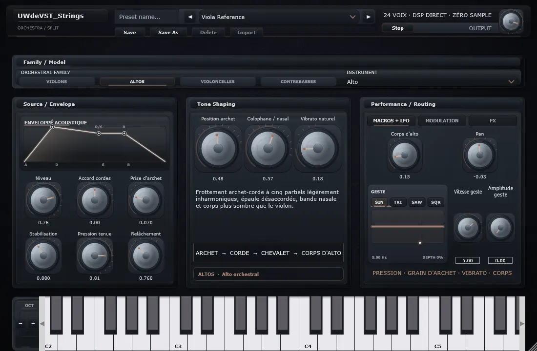 Interface de Alto dans UWdeVST_Strings